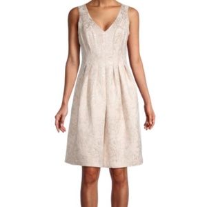 Trina Turk Green Valley Metallic Floral Jacquard Mini Dress 0